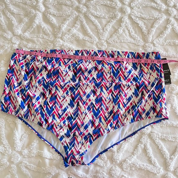 TORRID Swim Blue Pink Yellow Multi Abstract Geo Smooth Bikini Bottoms NEW NWT - Picture 7 of 9